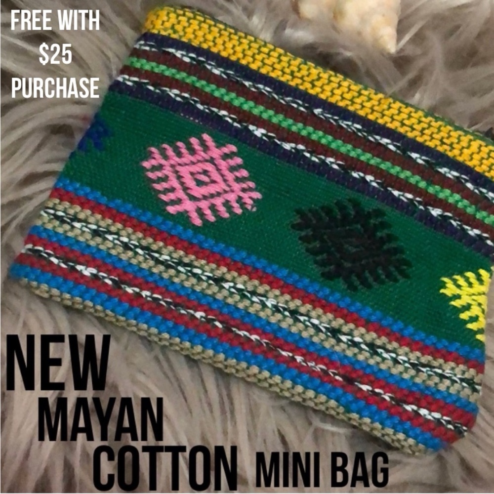 NEW-Mayan”Mini”Bag/Coin Purse-Cotton-ZipTop-Multi Color-